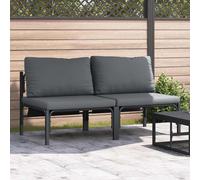 Outdoor Sectional Sofa Anthracite Steel Modular 80x80x71 cm Weatherproof Set XL