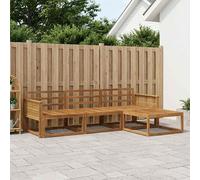 Outdoor Sectional Sofa Natural 249.5x162.5x73cm Solid Acacia Wood Modular Patio