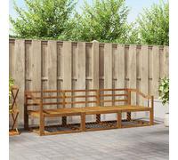 Outdoor Sectional Sofa Set 245.5x83x73cm Natural Solid Acacia Wood 5pc Modular