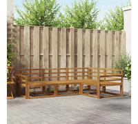 Outdoor Sectional Sofa Set 250 x 170.5 x 73 cm Natural Solid Acacia Wood 4pcs .