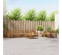 Outdoor Sectional Sofa Set Natural Acacia Wood 79x79x37cm Slatted WeatherproofA