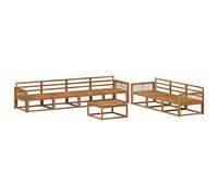 Outdoor Sectional Sofa Set Natural Solid Acacia 79x79x37cm Slatted Weatherproof
