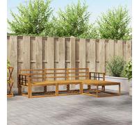Outdoor Sectional Sofa Set Natural Solid Acacia Wood 249.5x162.5x73cm Modular3pc