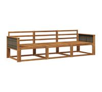 Outdoor Sectional Sofa Set Natural Solid Acacia Wood 249x83x73cm 3-Piece Durable