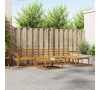vidaXL Outdoor Sofa Set 6 pcs Natural Solid Acacia Wood