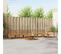 Outdoor Sectional Sofa Set Natural Solid Acacia Wood Slatted 7pc 79x79x73cm Plus