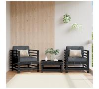 Outdoor Sectional Sofa Unit Black Pine Solid Pine Wood 63.5x57.5x60cm Modularpc