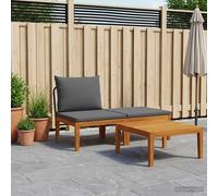 Outdoor Sectional Sofa Unit Natural Acacia Wood 60 x 60 x 30 cm Anthracite Set 2