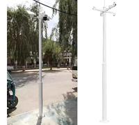 Outdoor Security Camera Pole - All-Weather Post with 4 Brackets, 19.7ft Height for Enhanced Surveillance and Stabili, Ideal for Home and Business Use.