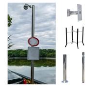 Outdoor Security Camera Pole Galvanized Steel Cameras Column Mounting Pole System Extender Pole，All-Weather Stainless Steel Camera & Solar Panel Mount 9.8ft Adjustable Security Post Stand f