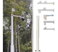 Outdoor Security Camera Pole Galvanized Steel Cameras Column Mounting Pole System Extender Pole，Extender Security Camera Pole Stand Mount - 16.4ft Adjustable Floor Stand for Surveillance & M