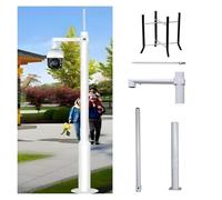 Outdoor Security Camera Pole Galvanized Steel Cameras Column Mounting Pole System Extender Pole，Extra Long Adjustable Security Camera Pole - Heavy-Duty Steel Stand for Outdoor Surveillance