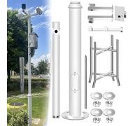 Outdoor Security Camera Pole Galvanized Steel Cameras Column Mounting Pole System Extender Pole，Outdoor Security Camera Mount Bracket with 19.6ft Extendable Pole Weatherproof Metal Stand fo