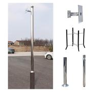 Outdoor Security Camera Pole Galvanized Steel Cameras Column Mounting Pole System Extender Pole，Security Camera Mount Detachable Pole with Ground Base and Screws Rustproof for Outdoor Surv