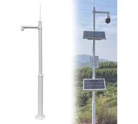 Outdoor Security Camera Pole Galvanized Steel Cameras Column Mounting Pole System Extender Pole，Universal Surveillance Camera Post Stand 6.5-19.6ft Tall Security Camera Pole with 4 Brackets