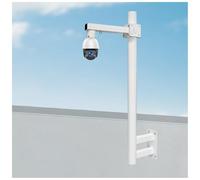 Outdoor Security Camera Pole Galvanized Steel Cameras Column Mounting Pole System Extender Pole，Wall Mount Surveillance Camera Holder Metal Security Camera Pole Bracket for Outdoor Yard Gar