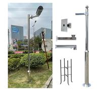 Outdoor Security Camera Pole Mount, Stainless Steel Surveillance Camera Post Stand for Walkway Industrial Commercial Home Use