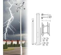 Outdoor Security Camera Pole with 4 Brackets, Adjustable Height 6.5ft for Surveillance, Industrial and Home Use, Universal Post Stand for Backyard and Walkway