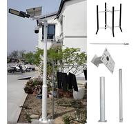 Outdoor Security Camera Pole with Adjustable Segments, Screws, and Ground Cage for Stable Surveillance Mounting