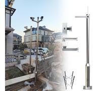 Outdoor Security Camera Pole with Cross Arm, All-Weather Mount for Residential and Farm Surveillance