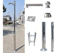 Outdoor Security Camera Pole with Cross Arm - Wide View Monitor Surveillance Mount for All-Weather Use, Durable Metal CCTV Bracket, 2.5m Height