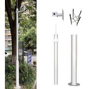 Outdoor Security Camera Pole with Ground Stake and Solar Panel Mount - Durable Adjustable Easy Installation for Surveillance Systems
