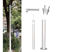 Outdoor Security Camera Pole with Ground Stake and Solar Panel Mount - Durable Adjustable Easy Installation for Surveillance Systems