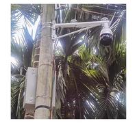 Outdoor Security Camera Stand, Weatherproof Wall-Mount Surveillance Pole, 16-66ft Adjustable Mount for Fac, Farm, Parking Lot, Park - 39ft Opt Available