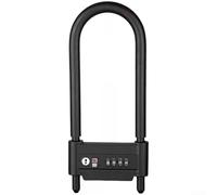 Outdoor Security Combination U Lock Made Of Rustproof Stainless Steel, Adjustable Shackle Design Fits Various Handles, Weatherproof 4 Digit Code Padlock For Glass Doors And Metal In Black(C)