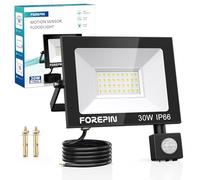 Outdoor Security Lights Motion Sensor 30W 2700LM Flood Sensor Light Mains Powered IP66 PIR Security Lights for Garden Backyard Garage Doorways, Cold White
