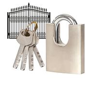 Outdoor Security Padlock - Padlock Weather Protection Metal Long Shackle Lock System Rust Protection Burglary Protection Construction Garden Gate Garage Gym Locker Construction Site Accessories Theft