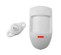 Outdoor Security Sensor with Dual PIR Infrared Motion Detector, Wired Alarm System for Home and Garden, Stores, Office Buildings, White (With stand)
