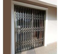 Outdoor Security Window Grate & Sliding Door Railing - Foldable Gray Metal Safety Barrier for Kids & Pets, Basement Balcony Protection (W85xH20)