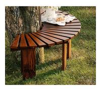 Outdoor Semi-Circle Tree Bench - Solid Wood Garden Seating 250 Kg Capacity Ideal for Lawn & Patio RelaxationBrown Finish for Backyard Comfort
