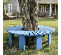 Outdoor Semi-Circular Tree Bench, Weatherproof Solid Wood Slatted Seat, Cozy Rest Area for Lawn, Porch, Deck & Backyard Landscape