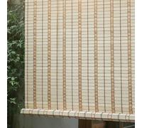 Outdoor Shade Roller Blinds Faux Bamboo Blinds PVC Waterproof/Weatherproof Bamboo Roll Up Shades Window Privacy Shade for Patio 90% Blackout Anti-UV Custom Bamboo Roman Blinds 50-150cm Wide Curtain