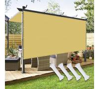 Outdoor Shade Sail 1.4x3m UV Protection Awning Yellow Sand Includes Fixing Ropes for Gardens Balconies Patios Sunshade Canopy for Patio & Deck