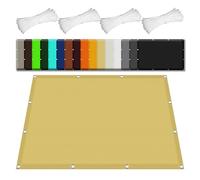 Outdoor Shade Sail 2.6 x 6m Waterproof 98% UV Protection for Patio Pergola Garden BalconySand Yellow Canopy with Grommets for Sunshade and Decoration