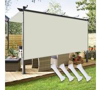 Outdoor Shade Sail 6x7m UV Protection Canopy Wind-Resistant Shade Cloth with Grommets & Ropes for Patio Garden Terrace Balcony - Light Beige