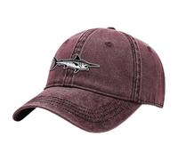 Outdoor Shaping Fish Embroidery Vintage Style, Dad Hat Soft Washed Cotton Adjustable, Baseball Cap Unstructured Casual, Unisex Classic Cap Comfortable, Outdoor Travel Hiking Daily Wear