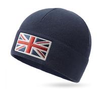 Outdoor Shaping UK Flag Tactical Beanie Recycled Fleece Material Sustainable Warm Ideal for Hiking and Tactical Use Navy