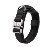 Outdoor Shepherd Bulldog Labrador Hunting Camping Training Collar Military Tactical Adjustable Nylon Dog Collar,black,M
