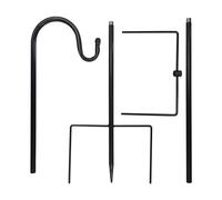 Outdoor Shepherd Hook | 38 Inch Bird Feeding Garden Pole with 5 Claws | Iron Suspension Board for Solar Plant Plank Decorations Two A