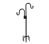 Outdoor Shepherd Hook with 5 Prongs Base for Hanging Plant, 92 Inch Adjustable Metal Stake Stand Heavy Duty Bird Feeder Pole for Solar Lights, Wind Chimes, Wedding Garden Outdoor Decor (92in-1pc)