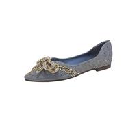 Outdoor Shoes Women's Black, Women's Flat Shoes, Lightweight Lace Flats, Slip-On Mouth, Soft Bottom Arch, Single Shoes, Daily Dating Pendulum Boat Shoes, Large Size, blue, 6 UK