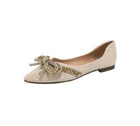 Outdoor Shoes Women's Black, Women's Flat Shoes, Lightweight Lace Flats, Slip-On Mouth, Soft Bottom Arch, Single Shoes, Daily Dating Pendulum Boat Shoes, Large Size, beige, 7 UK