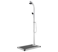 Outdoor Shower Grey 220 cm Aluminium Stainless Steel WPC Base 80x62x5cm Brushed