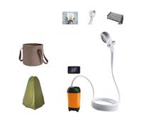 Outdoor Shower Head Spray Pump, Car Wash, Camping, Hiking, Travel, USB Rechargeable Portable Camping Shower Pump