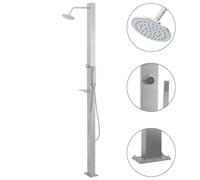 Outdoor Shower Panel Silver 201 Stainless Steel Brushed 10x6.5x210cm Rainfall XL
