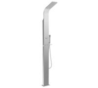 Outdoor Shower Panel Silver 201SS Stainless Steel Brushed 210cm Curved Rain 15cm